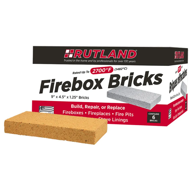 9 x 4.5 x 1.25 Fire Bricks, 6 Per Box