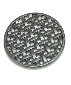 Black Minuteman Round Cast Iron Lattice Trivet