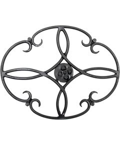 Minuteman Clover Handforged Wrought Iron Trivet in Black