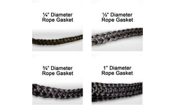 4-Inch Length Rope Gasket Sampler Kit - Featuring 1/4, 1/2, 3/4, and 1-Inch Sizes