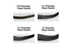 4-Inch Length Rope Gasket Sampler Kit - Offering 3/16", 5/16", 7/16", and 7/8" Sizes