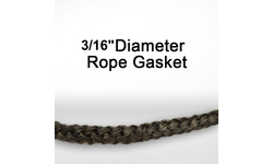 3/16" black graphite impregnated rope gasket for wood stoves.