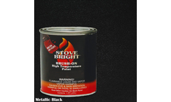Stove Bright Metallic Black Brush On High Temperature Paint 1PT