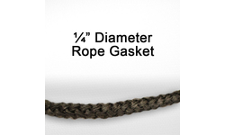 1/4" black graphite impregnated rope gasket for wood stoves.