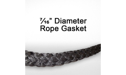 7/16" black graphite impregnated rope gasket for wood stoves.