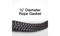 7/8" black graphite impregnated rope gasket for wood stoves.