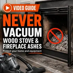 Never vacuum wood stove or fireplace ashes with a household vacuum video guide