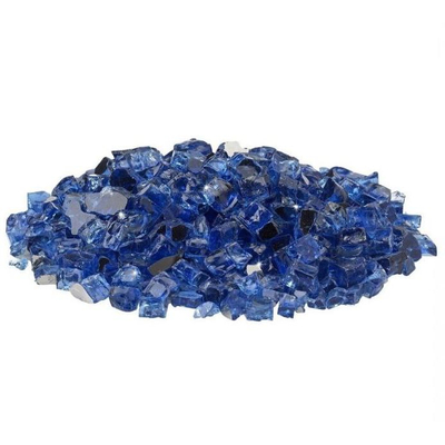Admiral Blue Reflective Fire Glass - Sideview