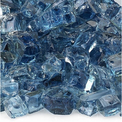 Steel Blue Fire Glass - Closeup