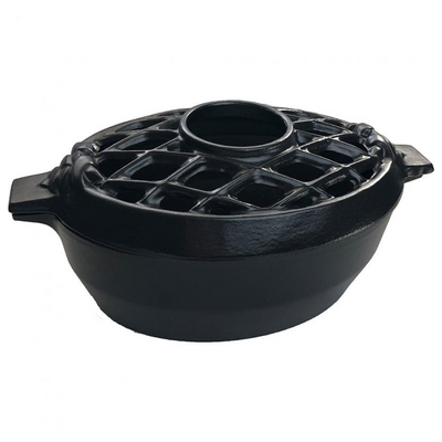 Black Matte Lattice 3QT Large Steamer - 13 × 8 × 6 Inch.