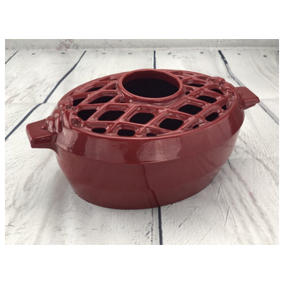 Porcelain-coated cast iron Apple Red Lattice Red Steamer - 3QT.