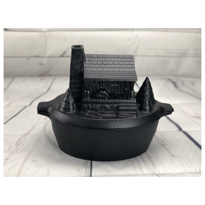 Porcelain coated cast iron Log Cabin Black Matte 3QT Large Steamer.