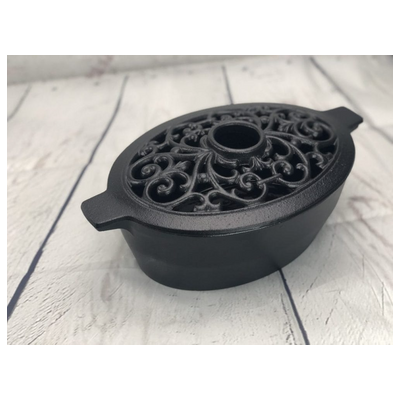 Porcelain coated cast iron Filigree Black Matte 3QT Large Steamer.