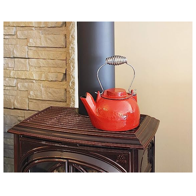Red Minuteman Cast Iron Humidifying Kettle 2.5 Quarts installed