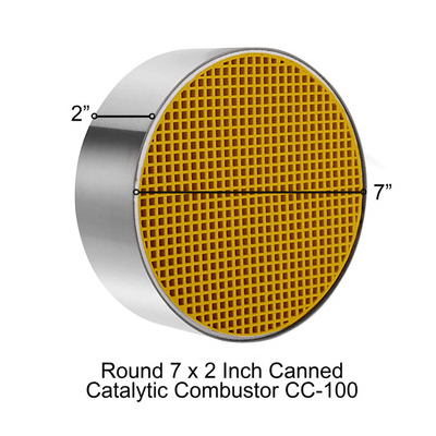 7" x 2" Round Canned Catalytic Combustor, CC-100 Arrow