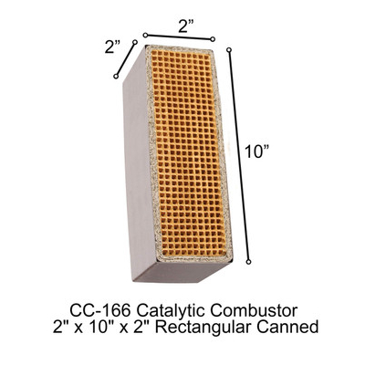 CC-166 Medota Rectangular Canned Catalytic Combustor, 2" x 10" x 2"