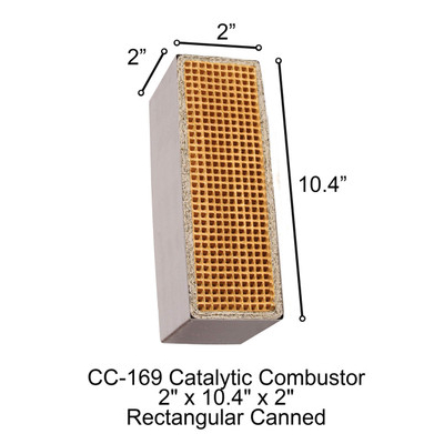 2" x 10.4" x 2" Hearthstone Rectangular Canned Catalytic Combustor, CC-169
