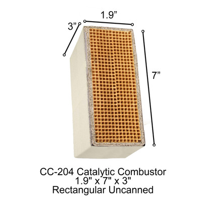 CC-204 Nu-Tec Rectangular Uncanned Catalytic Combustor (1.9" x 7" x 3")