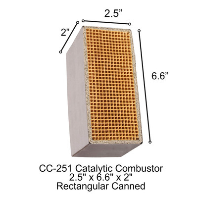 Vermont Castings CC-251 Rectangular Canned Catalytic Combustor,  2.5" x 6.6" x 2"