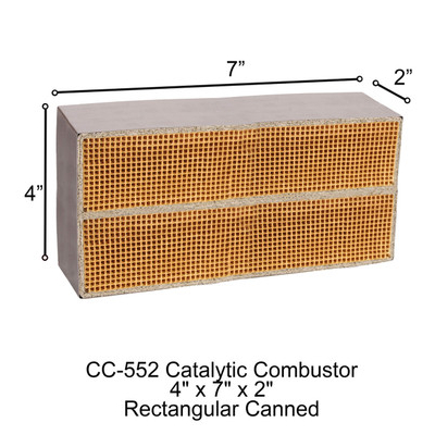 Rectangular Canned  4" x 7" x 2" Catalytic Combustor, CC-552 Buck Stove