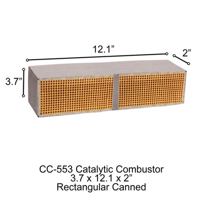 3.7" x 12.1" x 2" Rectangular Canned Catalytic Combustor CC-553 Wet Industries