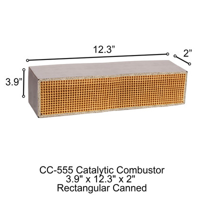 3.9" x 12.3" x 2" Rectangular Canned Catalytic Combustor CC-555 RSF Energy
