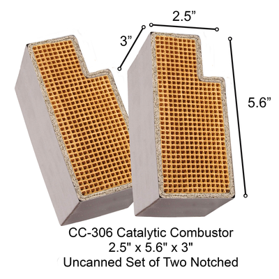 Appalachian Rectangular Uncanned Catalytic Combustor, 2.5" x 5.6" x 3"  (CC-306)