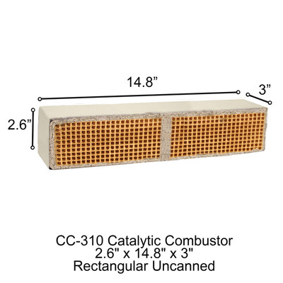 CC-310 BIS Rectangular Canned 2.6" x 14.8" x 3" Catalytic Combustor.
