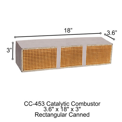 3.6" x 18" x 3" Fireplace Xtrordinair Rectangular Canned Catalytic Combustor CC-453