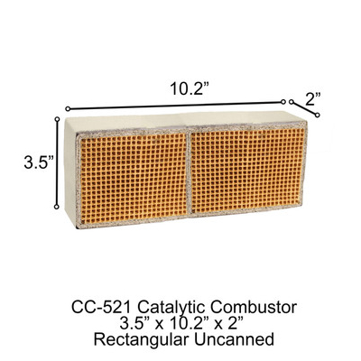 Rectangular Uncanned Catalytic Combustor 3.5" x 10.2" x 2" , CC-521 Blaze King