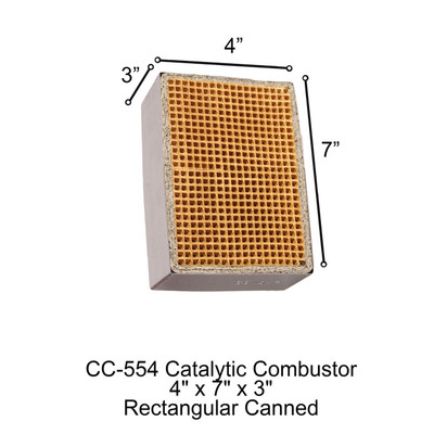 4" x 7" x 3" Rectangular Canned Catalytic Combustor CC-554 Country Comfort
