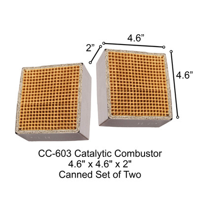 Rectangular Canned 4.6" x 4.6" x 2" Catalytic Combustor, CC-603 Woodstock Soapstone