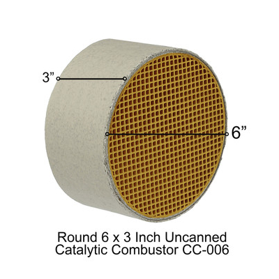 Round Uncanned 6" x 3" Catalytic Combustor, CC-006 Monarch