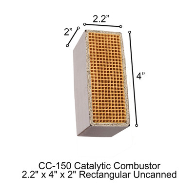 CC-150 Appalachian Rectangular Uncanned 2.2" x 4" x 2" Catalytic Combustor