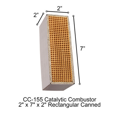 Hawke 2" x 7" x 2" Rectangular Canned Catalytic Combustor, CC-155