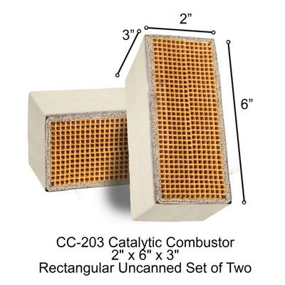 Intensifire Rectangular Uncanned Catalytic Combustor, 2" x 6" x 3" (CC-203)
