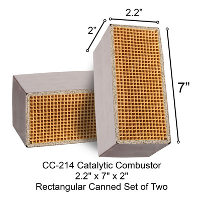 CC-214 Chehalem Fireside Rectangular Canned Catalytic Combustor, 2.2" x 7" x 2"