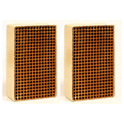 This set of two wood stove combustors is a 1.9 x 3.4 x 2 Inch Rectangular Uncanned Catalytic Stove Combustor for Atlanta - CC-215.