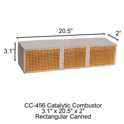 3.1" x 20.5" x 2" Catalytic Combustor CC-456  Fireplace Xtrordinair Rectangular Canned