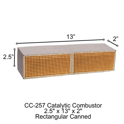 2.5" x 13" x 2" Vermont Castings CC-257 Rectangular Canned Catalytic Combustor