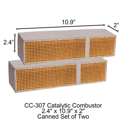 2.4" x 10.9" x 2" Rectangular Canned Catalytic Combustor CC-307 Elmira