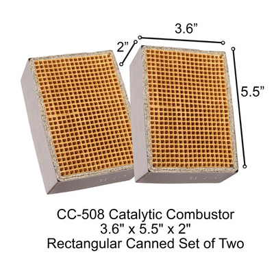 CC-508 Sierra Rectangular Canned Catalytic Combustor, 3.6" x 5.5" x 2"