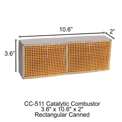 CC-511 Lopi Rectangular Canned Catalytic Combustor, 3.6" x 10.6" x 2"