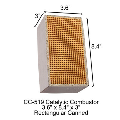 CC-519 RiteWay Stove Rectangular Canned 3.6" x 8.4" x 3" Catalytic Combustor.