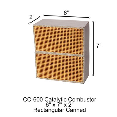 6" x 7" x 2" CC-600 Arrow Rectangular Canned Catalytic Combustor