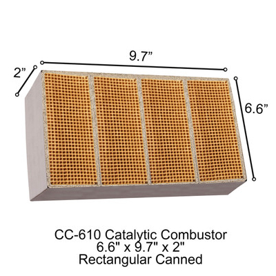 Rectangular Canned Catalytic Combustor CC-610 Vermont (6.6" x 9.7" x 2")