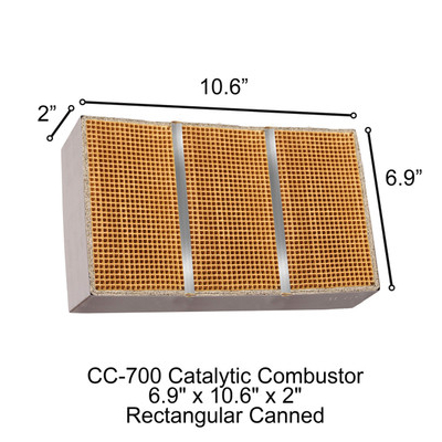 6.9" x 10.6" x 2" Rectangular Canned Catalytic Combustor CC-700 Country Flame