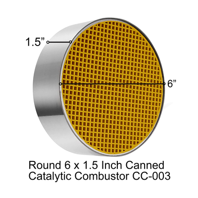 CC-003 Round Canned Catalytic Combustor - Squire/Cox 6" x 1.5"