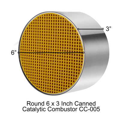 CC-005 Round Canned Catalytic Combustor, 6" x 3"