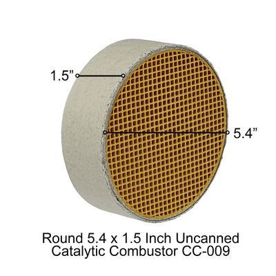 CC-009 Nu-Tec Round Uncanned 6 x 1" Catalytic Combustor - 5.4" x 1.5"